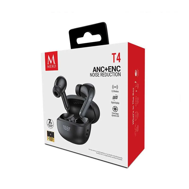 Meko T4 TWS Earbuds with ANC & ENC Noise Reduction